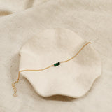 Golden Trio Bead Bracelet - Jade