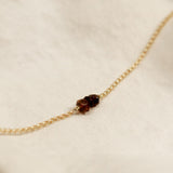 Golden Trio Bead Bracelet - Garnet