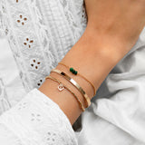 Golden Trio Bead Bracelet - Jade