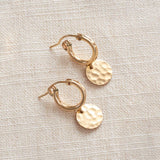 Hammered Coin Mini Hoops