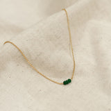 Golden Trio Bead Necklace - Jade