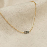 Golden Trio Bead Necklace - Labradorite