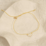 Heart Bracelet Cord - Yellow
