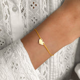 Heart Bracelet Cord - Yellow