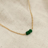 Golden Trio Bead Necklace - Jade