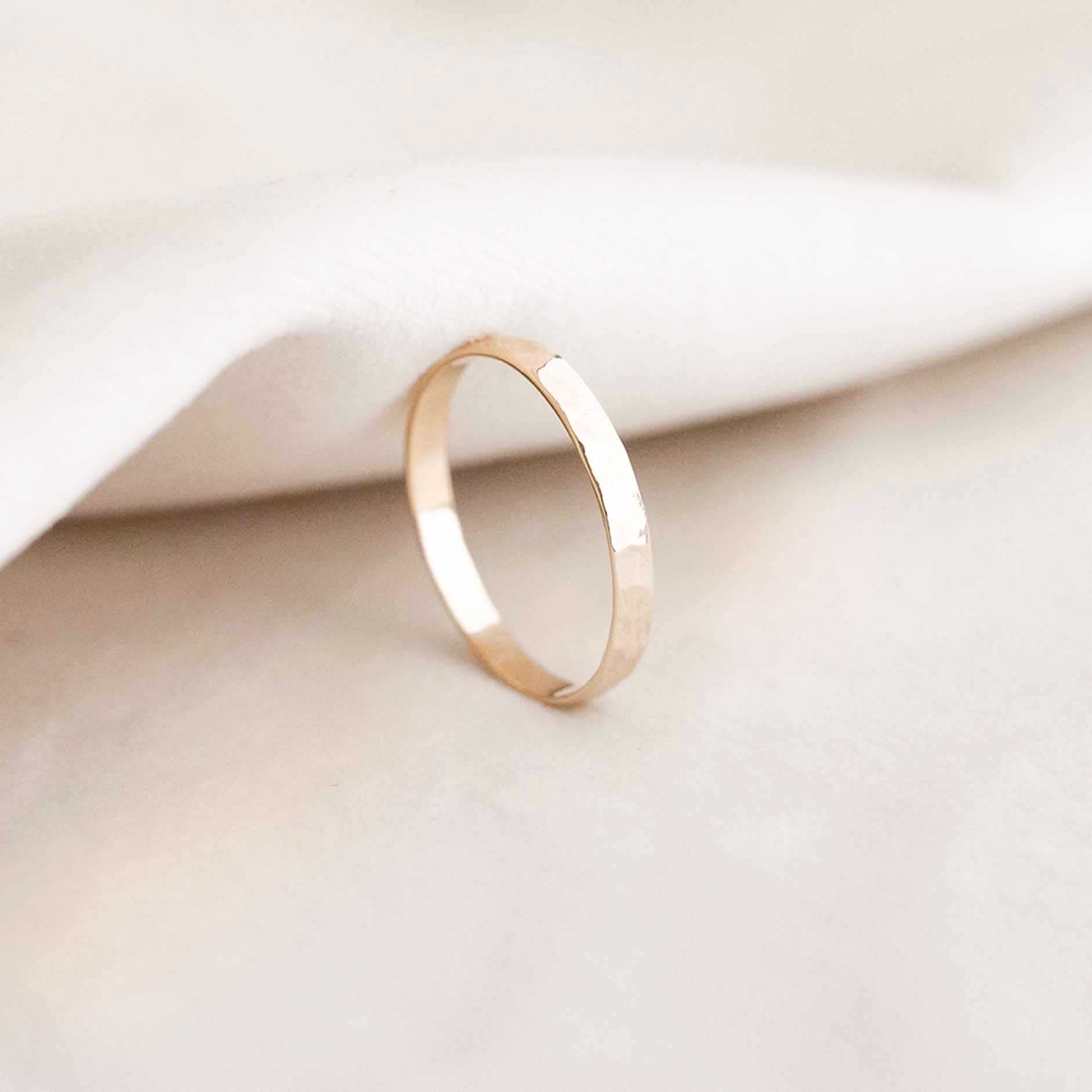 Bold Hammered Wedding Band