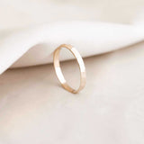 Bold Hammered Wedding Band