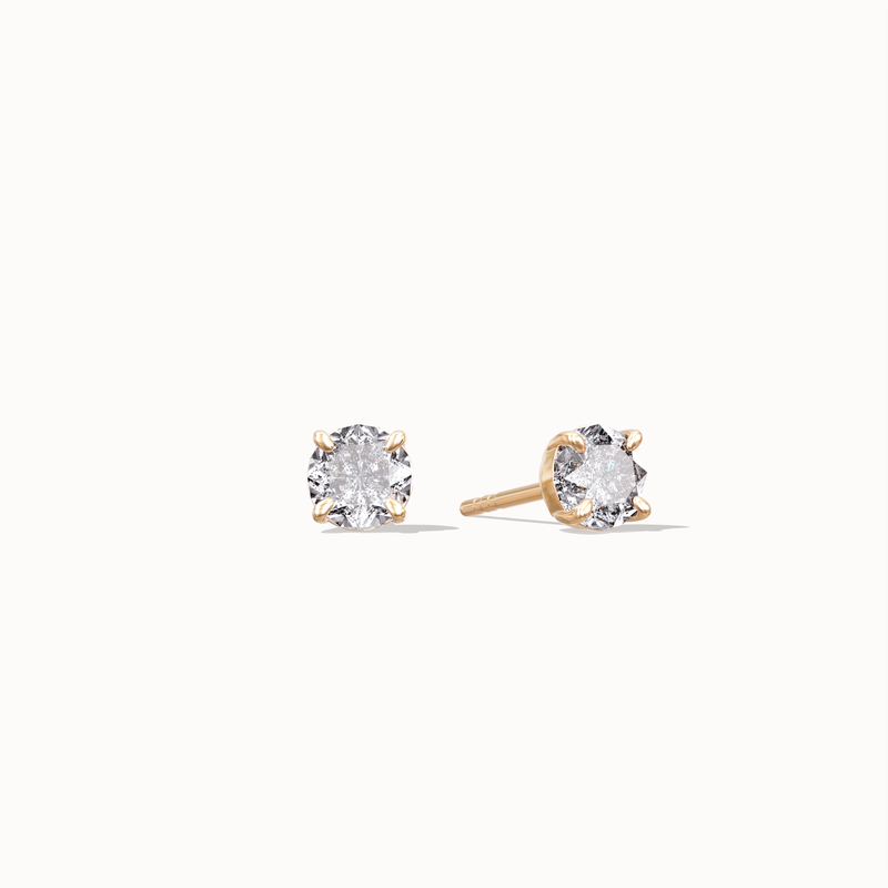 Solitary Diamond Studs - 0.35ct Salt & Pepper Diamonds