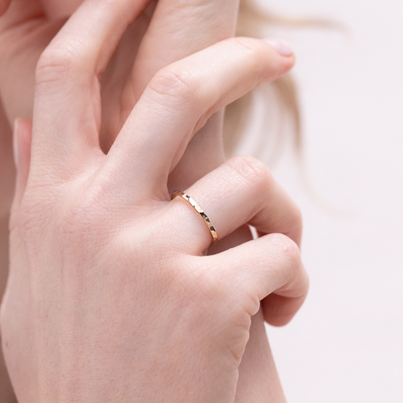 Hand hammered 2025 wedding band