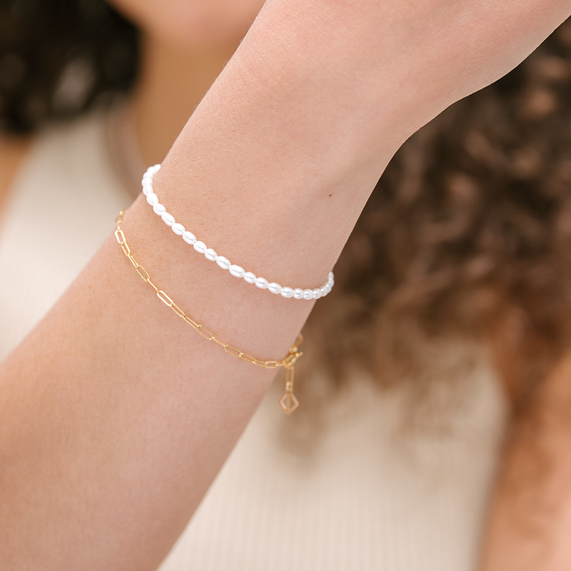 Tiny 2025 pearl bracelet