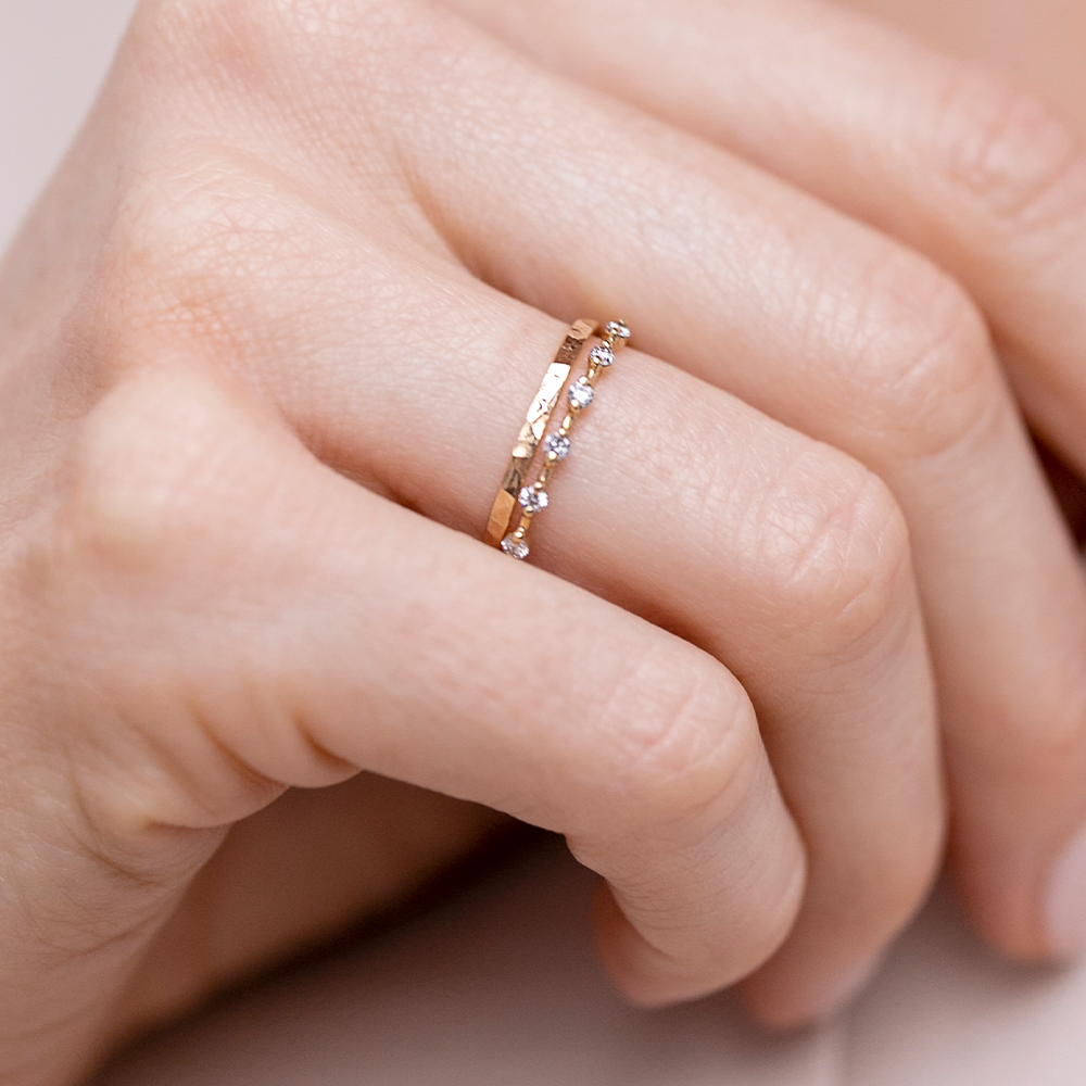 Hammered Wedding Band Makaro Jewelry