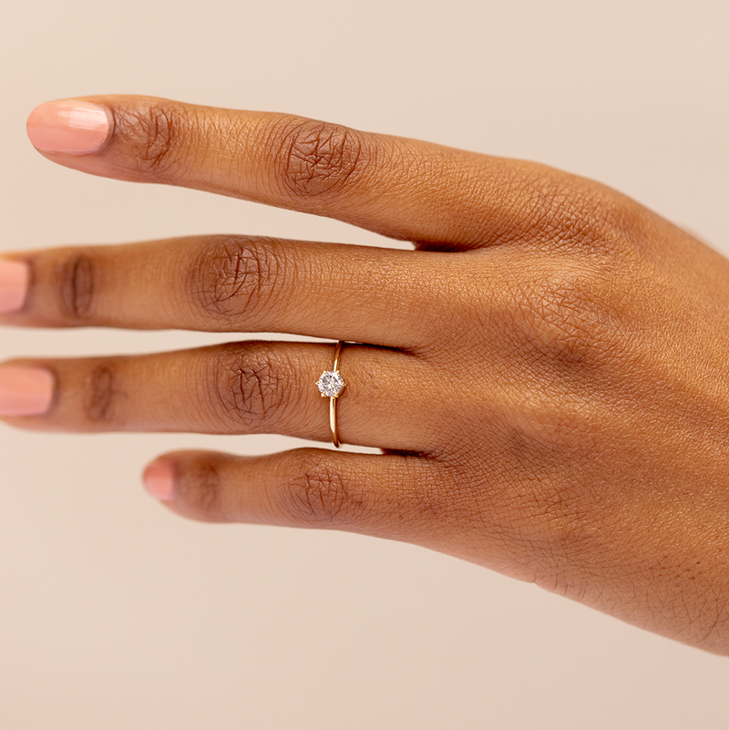 Solitary Diamond Ring Salt Pepper Diamond – Makaro Jewelry